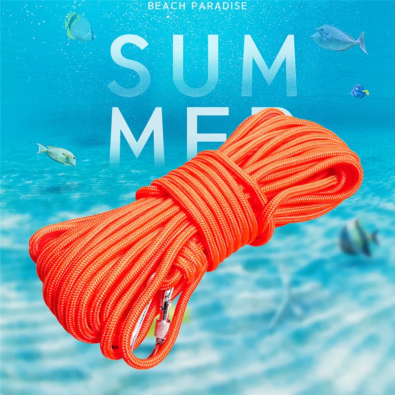 10-30M Outdoor Emergency Climbing Rope Wear Resistant Safety Camping Hiking Rescue 6-8 Mm Accessory Tool with Hook | Спорт и
