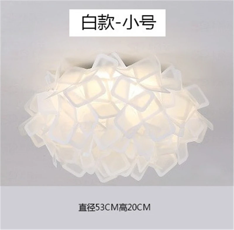 Скандинавские потолочные светильники с теплым цветком, балкон, гостиная, спальня, индивидуальные потолочные лампы, современная мода, романтический декор, Luminaria - Цвет корпуса: white dia53cm