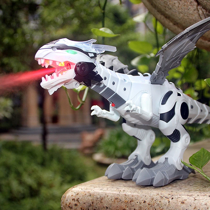 

Large Spray Mechanical Dinosaurs Robot Cartoon Walking Animal Model Electronic Dinosaurio Juguete Pterosaurs Toys For Children
