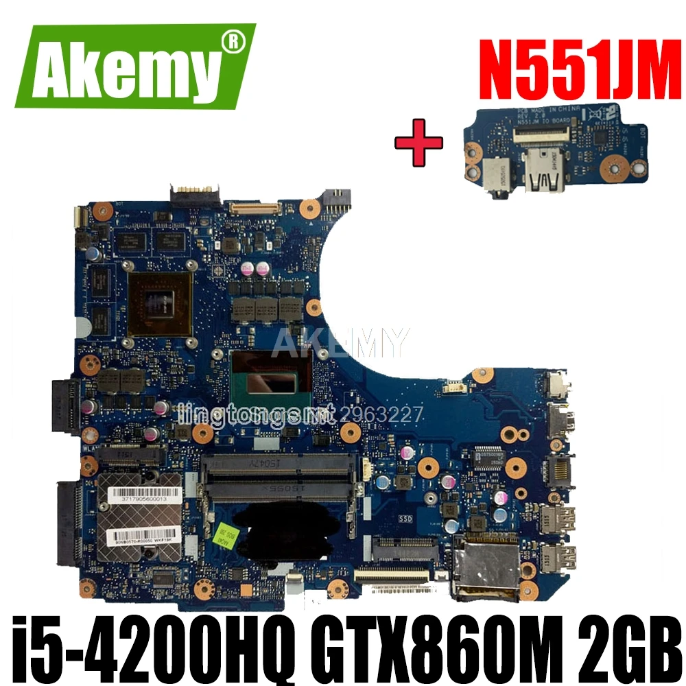 Отправка платы + N551JM материнская плата для For Asus N551JQ G551J N551J ноутбука G551JM i5 4200HQ