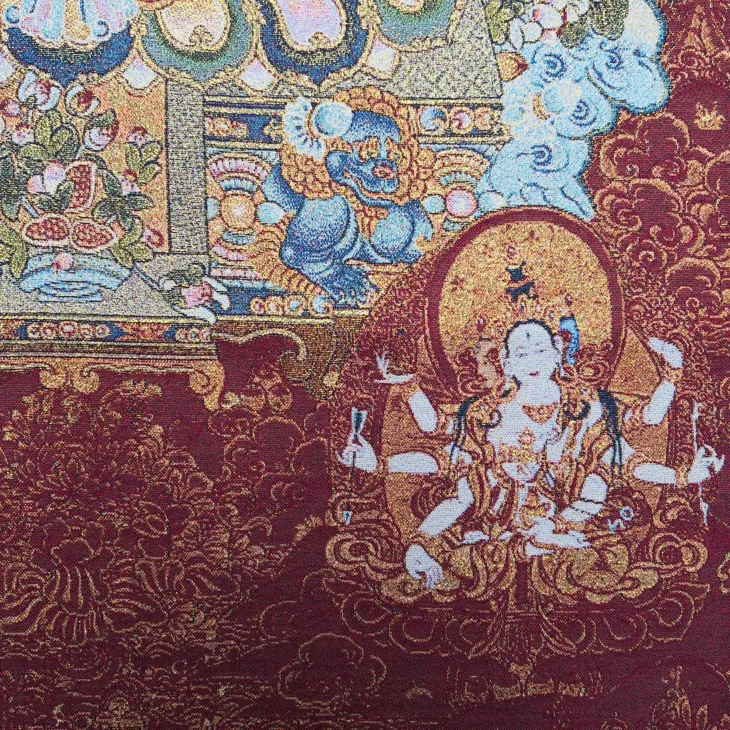 

Thangka Embroidery Painting Brocade Hanging Canvas Painting Tibetan Religious Buddha Statue