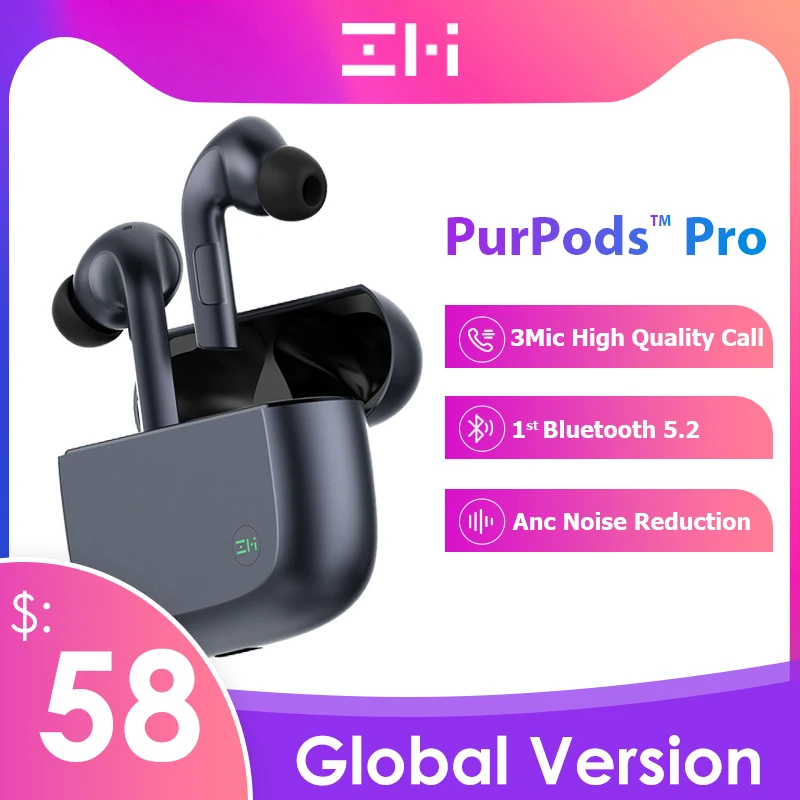 

NEW Global Version ZMI PurPods Pro Bluetooth 5.2 Wireless Earphones Headphones ANC Headphones TWS Earbuds Headsets With 3Mic