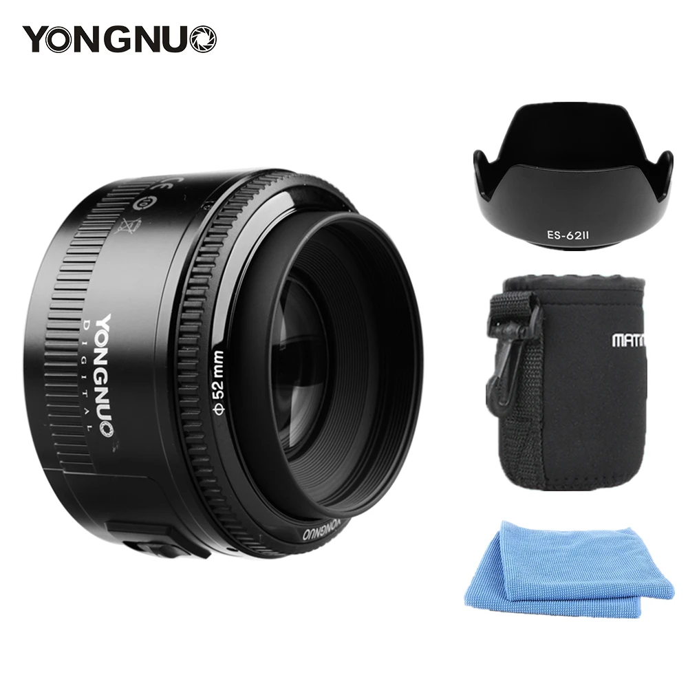 Объектив YONGNUO YN 50 мм F1.8 с большой диафрагмой и автофокусом для Canon EF EOS 760D 750D 700D 70D 80D