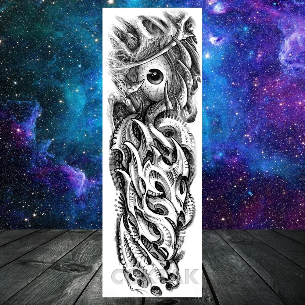 Временные татуировки на всю руку наклейка для женщин и мужчин искусственные 3D