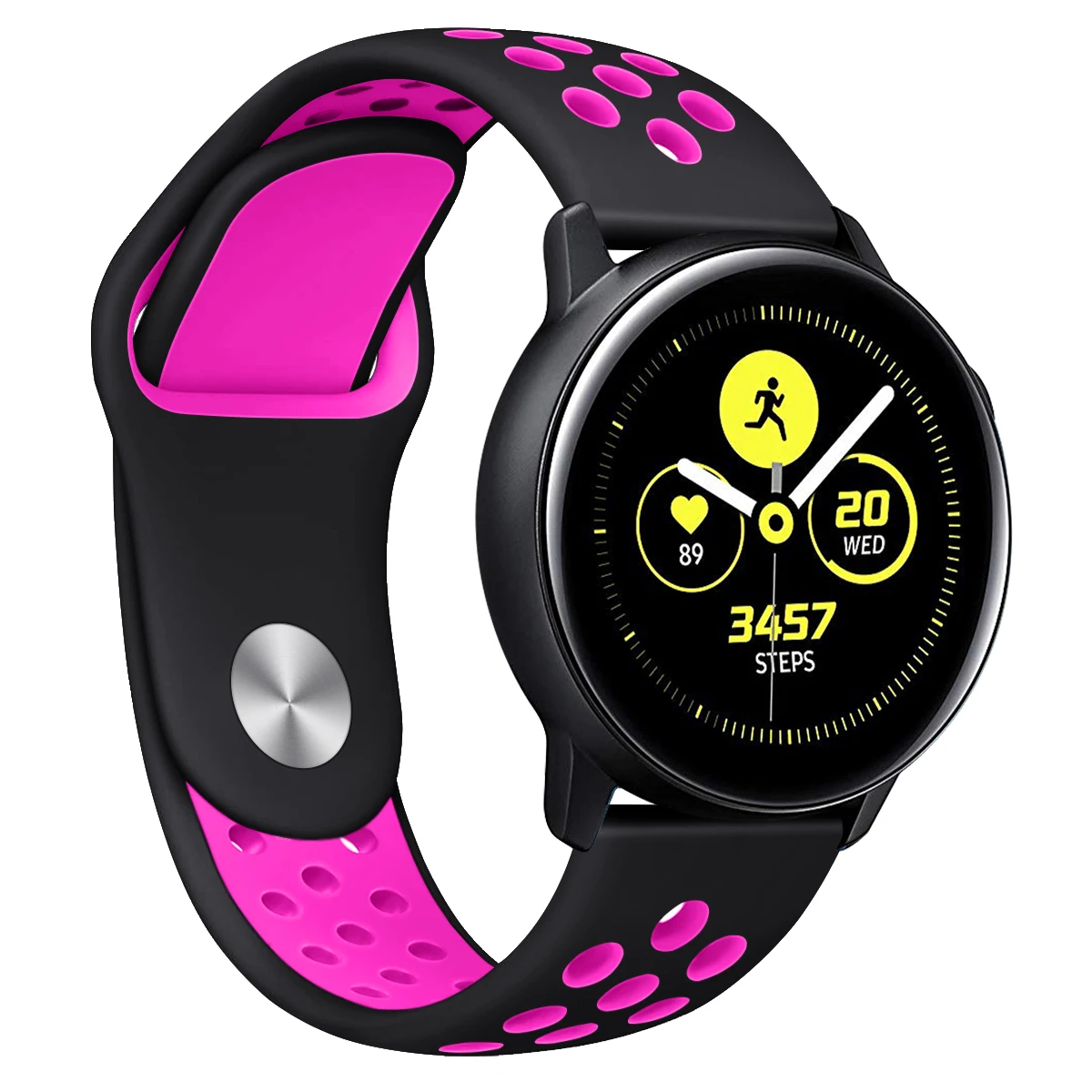20 мм спортивный силиконовый ремешок для часов samsung Galaxy Watch Active2 40 мм 44 мм быстросъемный дышащая повязка на ремешок Galaxy 42 мм Шестерня S2 - Цвет ремешка: Black rose