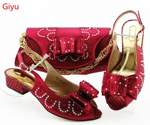 Doershow комплект из туфель и сумочки в итальянском стиле новинка 2019 Женский обуви