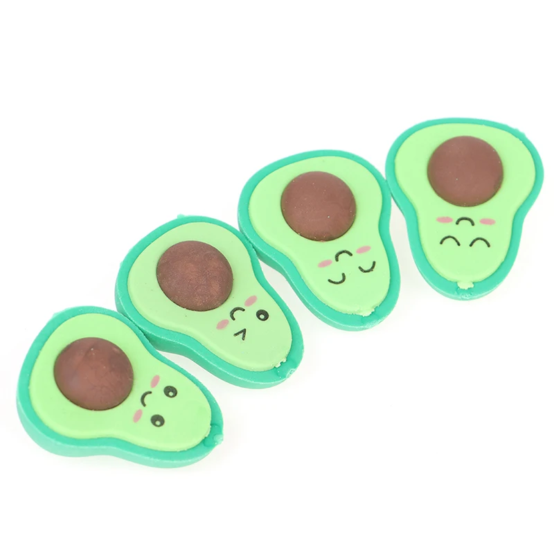

3 Pcs Cute Novelty Avocado Eraser Student School Office Supplies Kawaii Stationery Pencil Rubber Erasers for Kids Gift Prize