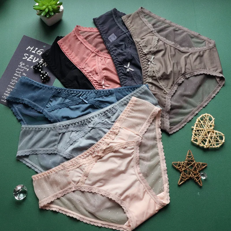 

Fashion Cotton Lace Underwear Women Panties Sexy Briefs Seamless Lingerie Large Plus Size Girls Bikini Traceless