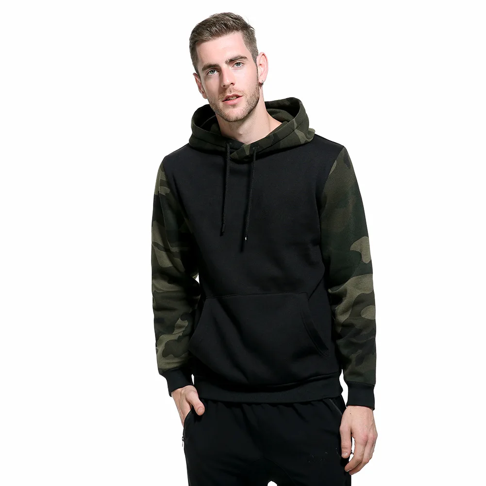 

ZOGAA 2021 New Men's Hoodie Chest Solid Color Cotton Round Leader With Camouflage Pattern Men's Sports Top Streetwear S-2XL