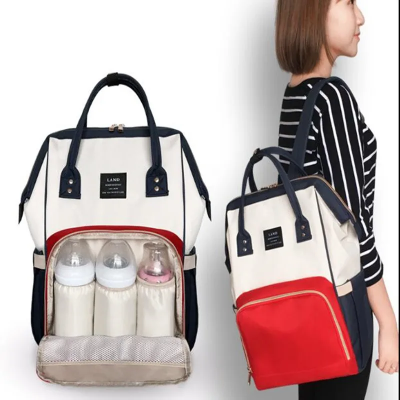 

2021 Land Luierzakken Grote Capaciteit Kindje Luiertas Waterdicht Babyverzorging Nappy Luiertas Mode Moeder Rugzak Voor Reizen