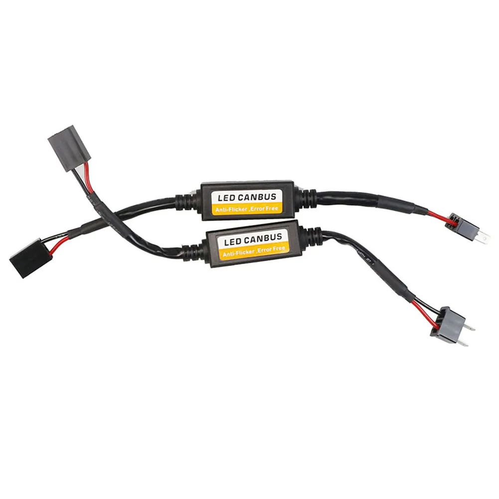 

2pcs H7 LED Headlight Decoder Adapter Canbus Anti-Flicker Harness Bulbs Resistor Decoder Warning Error Canceller