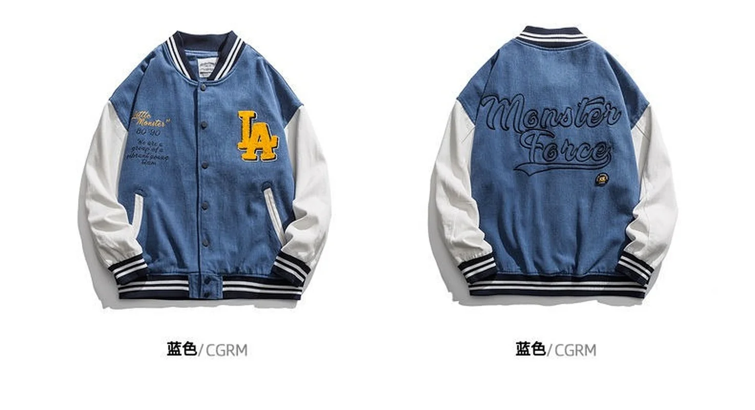 

2021 new street retro embroidery baseball uniform jacket men and women trendy brand hip-hop loose wild casual couples jacket