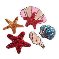 sequins starfish shells patches embroidery stickers sew on conch patches for clothes diy patch applique bag clothing coat