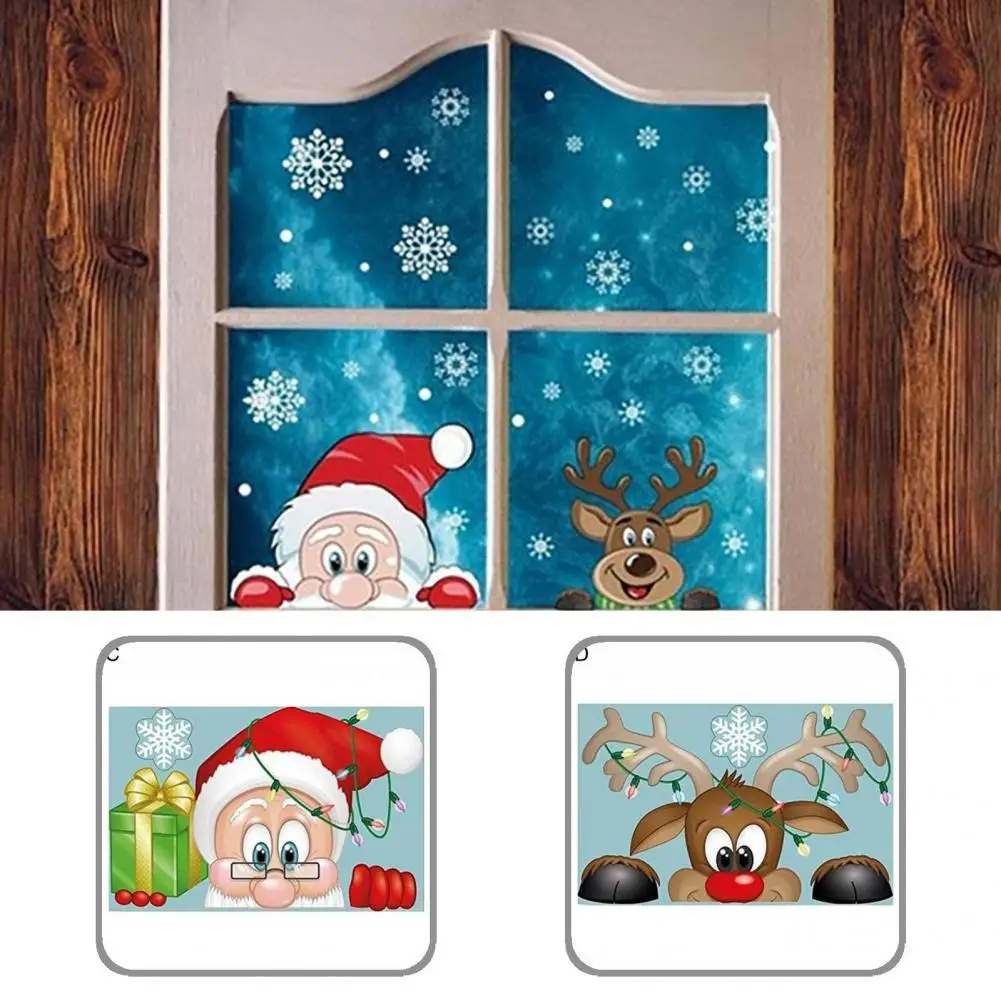 

Симпатичная Белая Снежинка из ПВХ, Рождественская Наклейка на стекло, легкая Рождественская Наклейка на окно, многоразовая наклейка для ст...