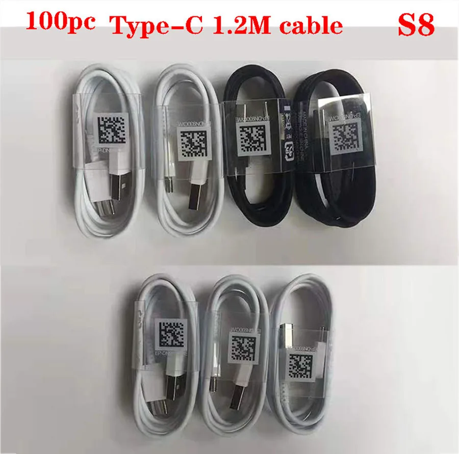 

100pcs/lot 100% Genuine Original USB Type C Cable 1.2M 2A FAST Charger Cable for Samsung Galaxy s9 S8 note 7 LG G5 Xiaomi