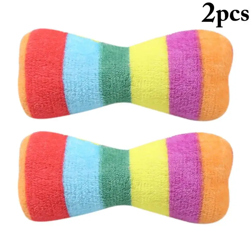 

2PCS Plush Dog Toy Bone Bite-Resistant Puppy Clean Supplies Pet Soft Pet Kitten Doggy Squeaky Chewing Toys Dogs Training Toy