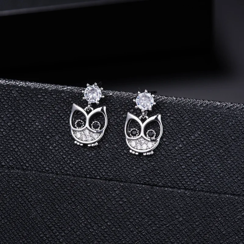

New Hot Fashion 925 Sterling Silver Owl Earrings for Women Girls Gift Fashion Statement Jewelry cute earrings