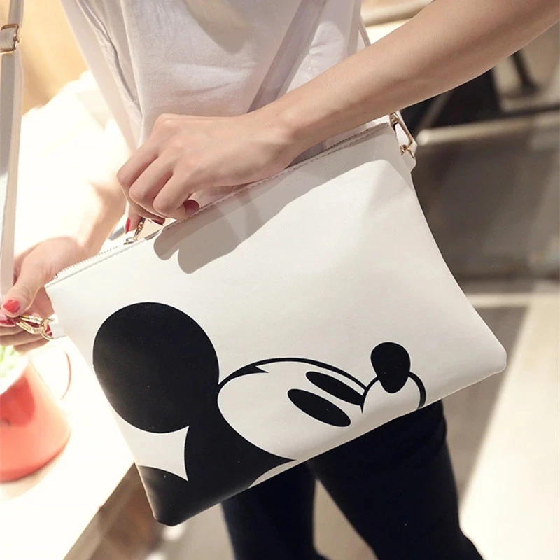

Disney Mickey Diaper Bag Shoulder Bag Minnie Cartoon Messenger Bag PU fashion lady women outdoor travel messenger