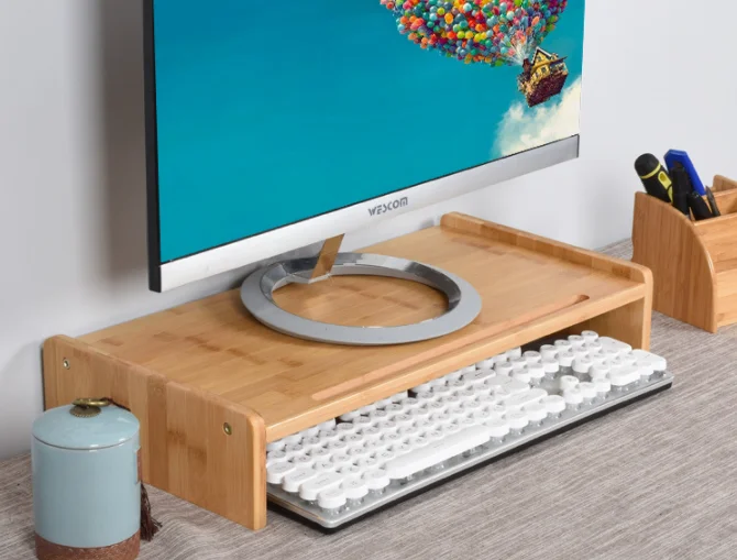 Подставка для монитора из бамбука Многофункциональная подставка ПК органайзер