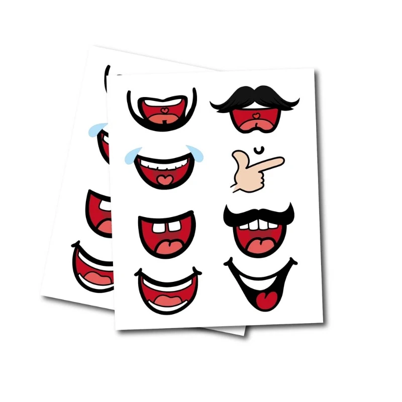 

50 Pcs Smiling Mouth Face Mask Stickers Smile Lips Decals Decorative Crafts Y98A