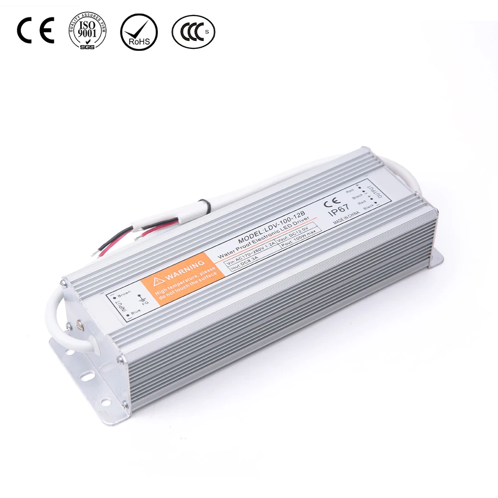 CE RoHS 100w 12v AC DC одиночный выходной импульсный источник питания с водонепроницаемой