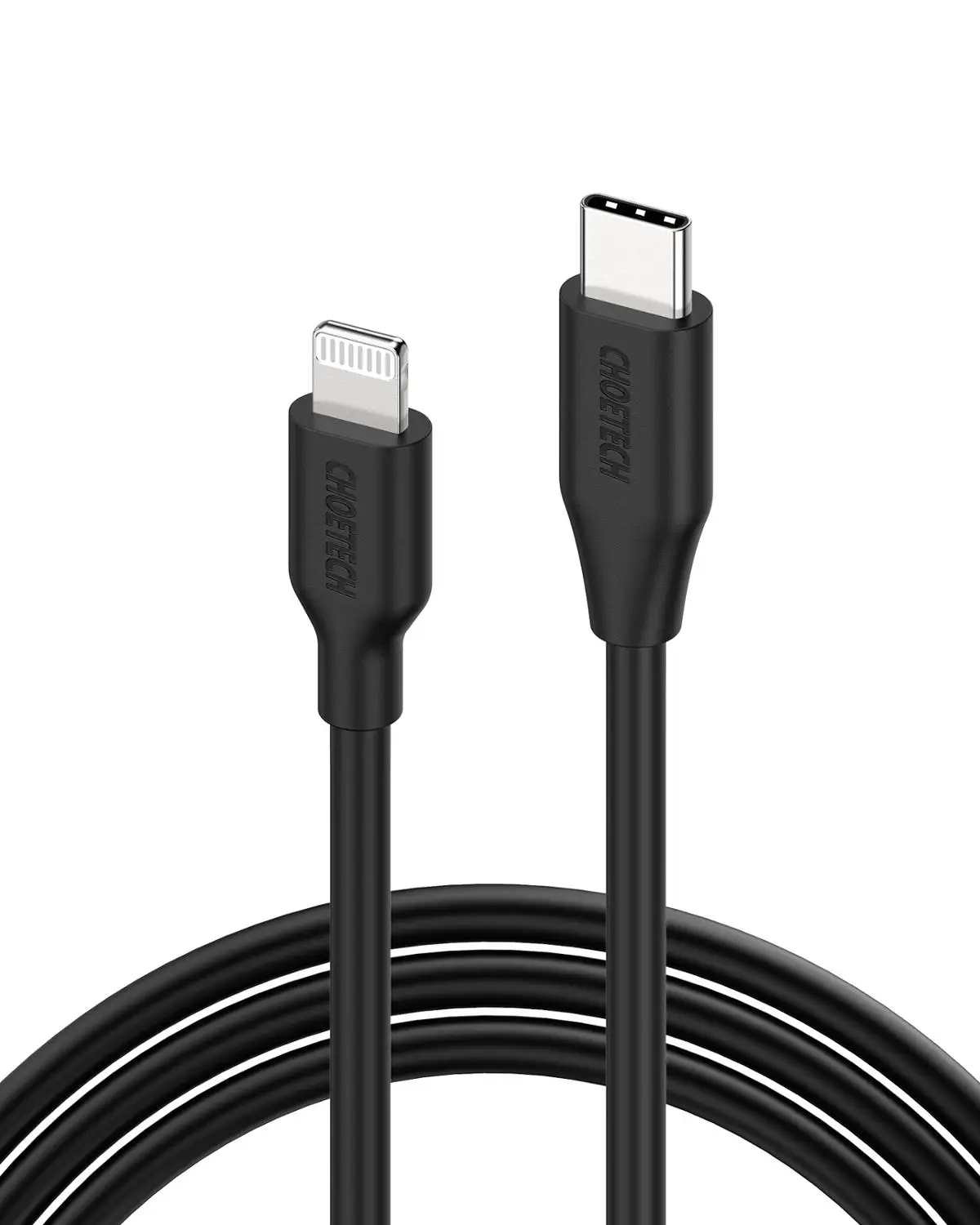 BLACK CHOETECH MFi USB C к Lightning Кабель для iPhone XR XS Max X type-C 2 м кабель для быстрой зарядки данных для iPad Macbook USB-C кабели - Цвет: BLACK
