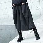 Женские брюки в полоску Johnature, повседневные штаны с широкими штанинами, до середины икры, с карманами, свободные, уличная одежда на весну-лето 2021