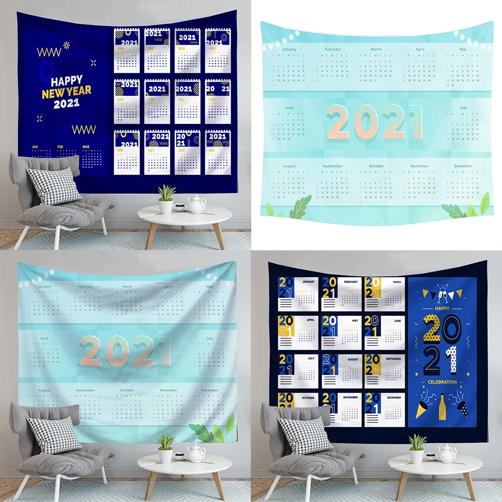 

2021 Wall Cloth Calendar 75*90cm Large Size Calendar Wall Decoration Plan Schedule Organizer Polyester Calendar