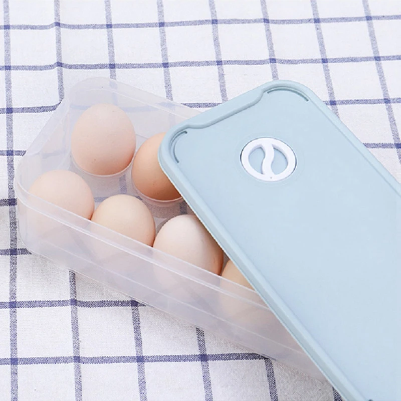 Plastic Egg Box For Refrigerator Stackable Transparent Container Cups With 10 Grids Kitchen Organizer |