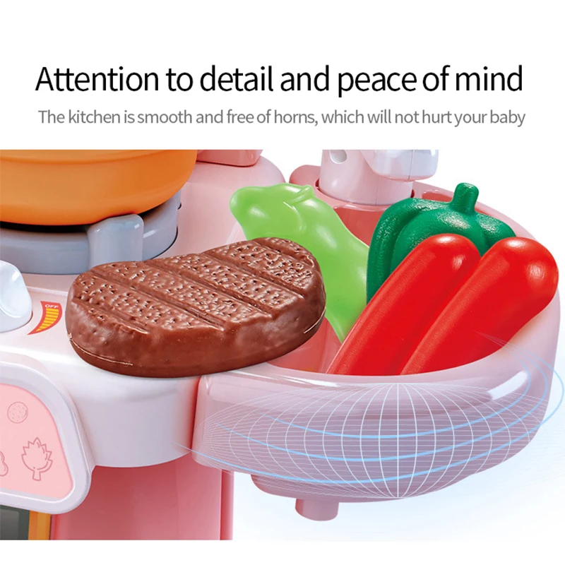 23/26Pcs Kid Kitchen Toy Simulation Spray Water Dinnerware Pretend Play Cooking Table Set Children's Gift |