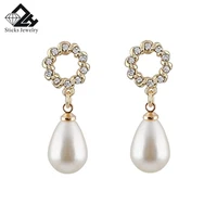 new womens fashion drop shaped pearl earrings