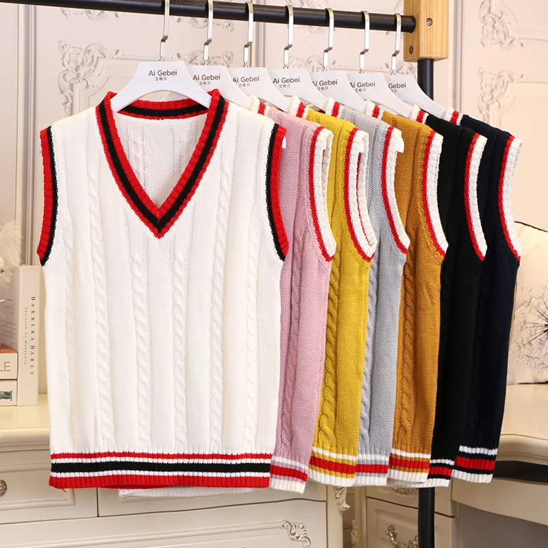 6 цветов свитер-жилет с v-образным вырезом осень 2020 женские свитера без рукавов