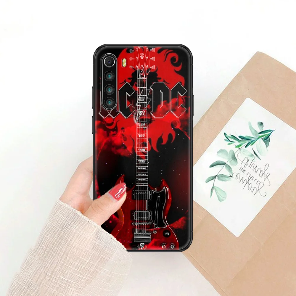 

DC AC Rock Band Phone case For Xiaomi Redmi Note 7 7A 8 8T 9 9A 9S 10 K30 Pro Ultra black tpu coque art shell pretty cell cover