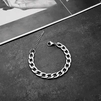 metal titanium steel cuba bracelet men and women hip hop niche design punk personality lovers hand accessories