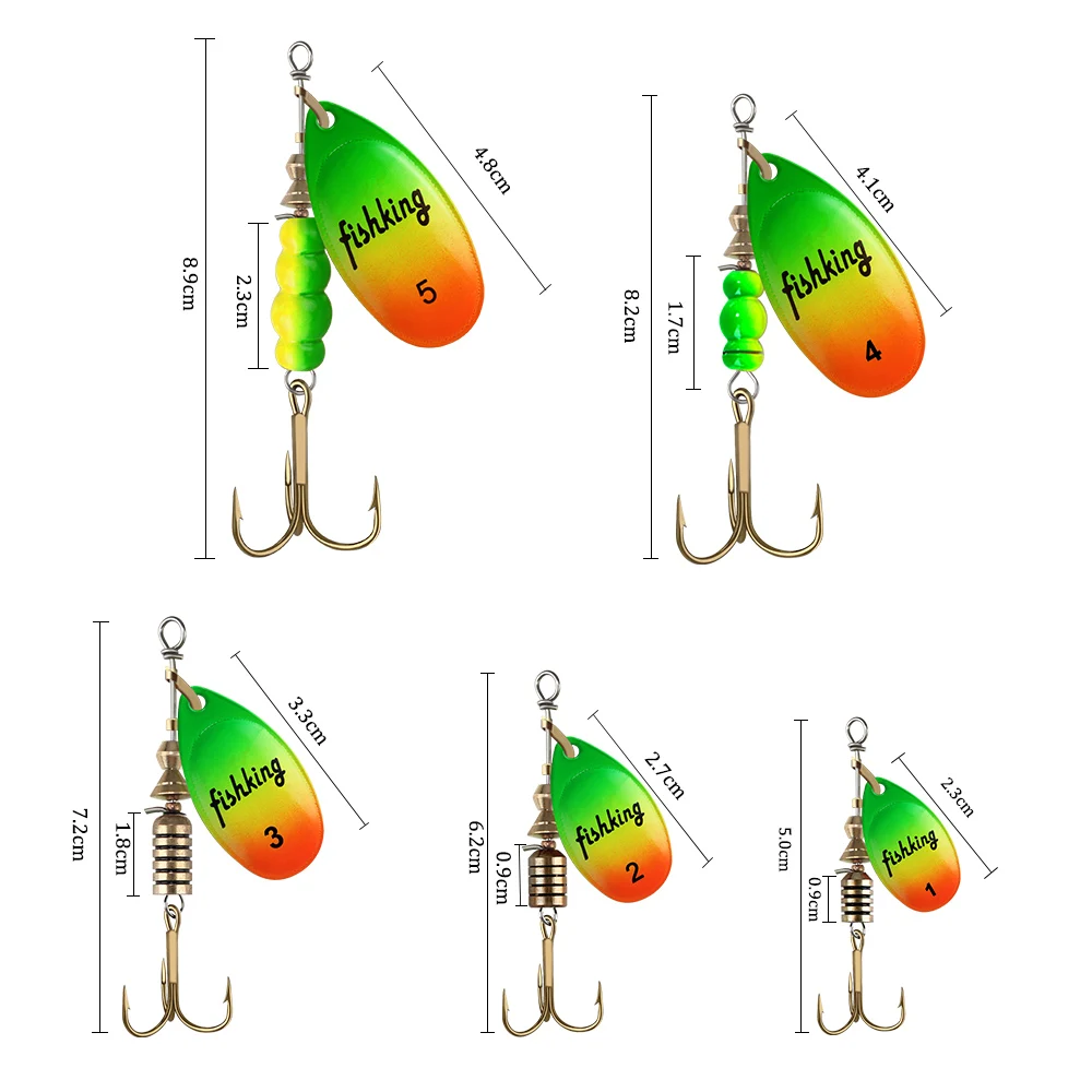 

Metal Fishing Lure Spinner Baits 3.9g 4.6g 7.4g 10.8g 15g Hard Bait Spoon Lures Spinners With Treble Hooks Arttificial Bait Pike
