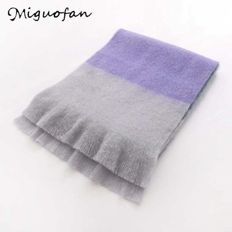 Женские шарфы в полоску длинные теплые зимние для улицы с кисточками женские