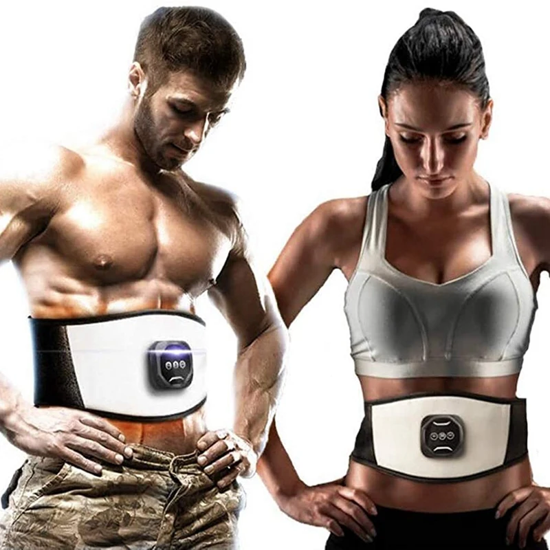 Ремень электрический EMS для похудения тренажер мышц тонизирующий пояс 6 режимов