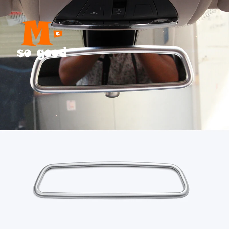 

ABS Matte 2016 2017 2018 For Jaguar XE XF Interior Rearview Mirror Frame Cover Trim Car Decoration Styling Accessories Sticker