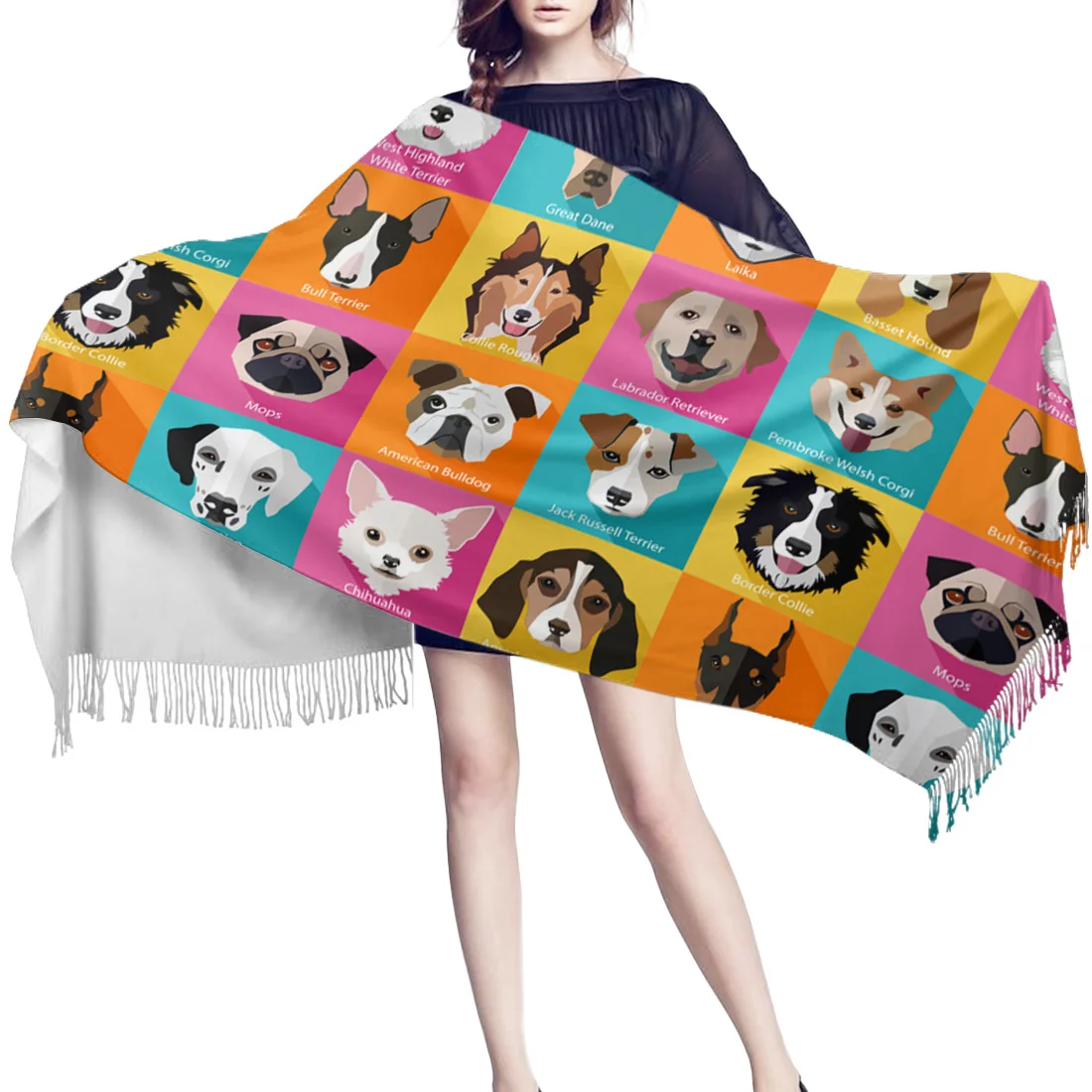 Милое дизайнерское одеяло с рисунком из мультфильма для женщин шаль пашмины