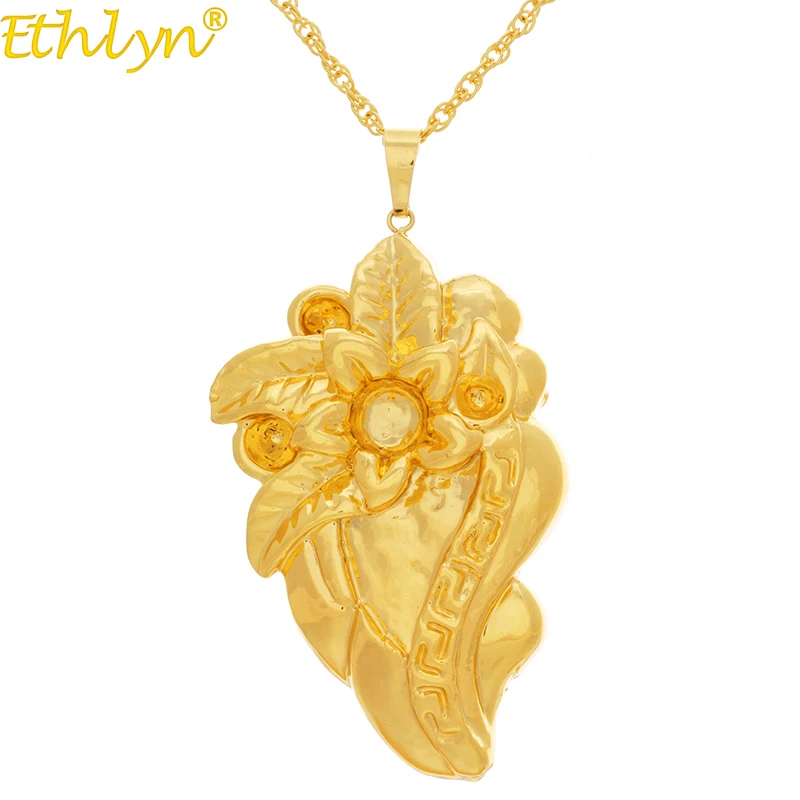 Ethlyn ювелирные изделия желтого золота Цвет Модные полые большой размер