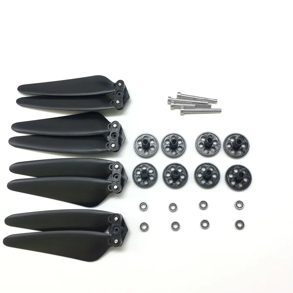 

22PCS Drone Spare Parts Bearing Gear Iron Shaft & 4PCS/ Set Propeller Blade for VISUO XS818 RC Quadcopter Blades Replacement