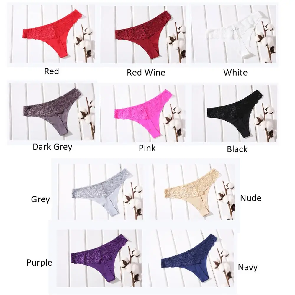 Женские сексуальные кружевные трусики-стринги размера плюс Базовая мода