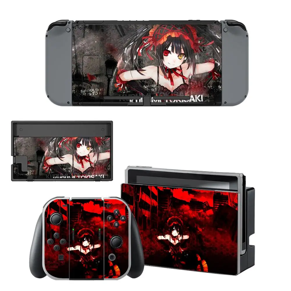 YSNS2302 Аниме милая девушка Tokisaki Kurumi скины для nintendo переключатель кожи наклейка для nintendo Переключатель консоли Joy-Con наклейки на регулятор - Цвет: YSNS2302