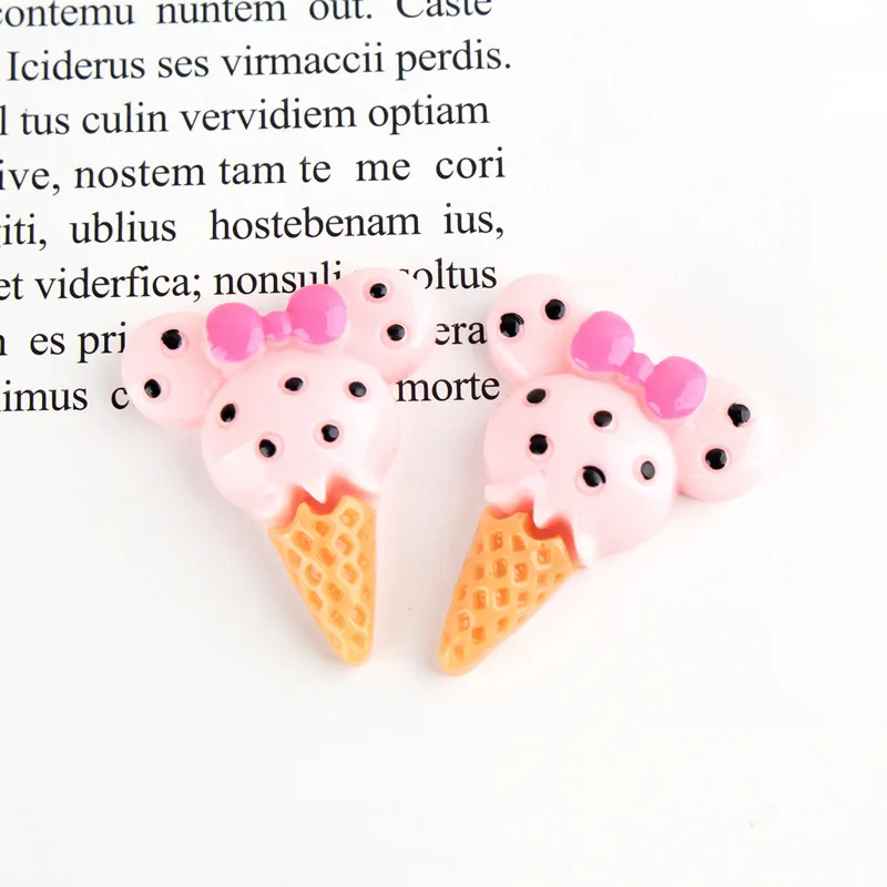 A light pink 10 шт./лот мультфильм мышь Мороженое Flatback Смола Кабошон моделирование Искусственные продукты телефон деко части DIY Скрапбукинг волос Луки центр - Цвет: A light pink
