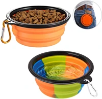 2 pack silicone fodable water food bowls for dogs cats portable expandable pet feeding watering cup dish for parking traveling