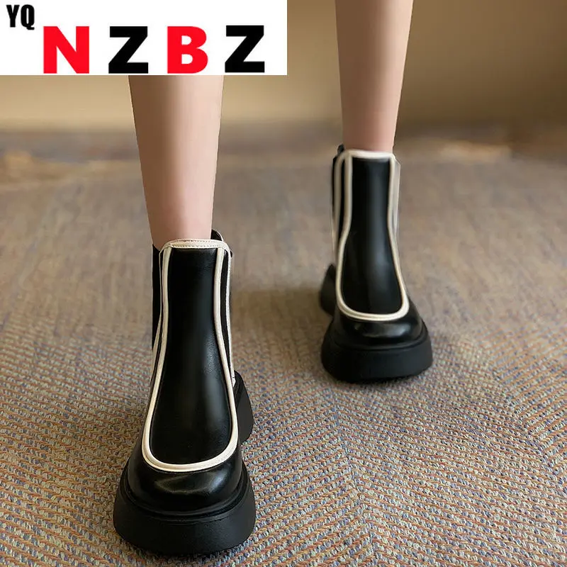 

Women's Shoes Ankle Boots 2022 Spring and Autumn Thick-soled Non-slip Fashion Retro Chelsea Boots Boots for Women White Boots