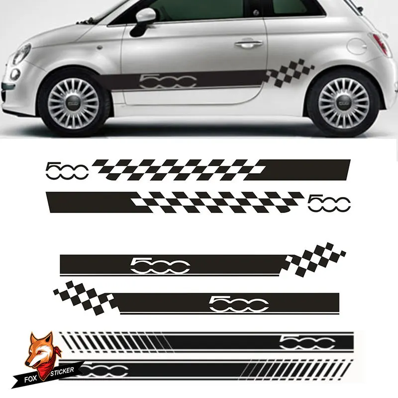 2 боковые полосы наклейка Abarth гоночная графическая виниловая Автомобильная s и