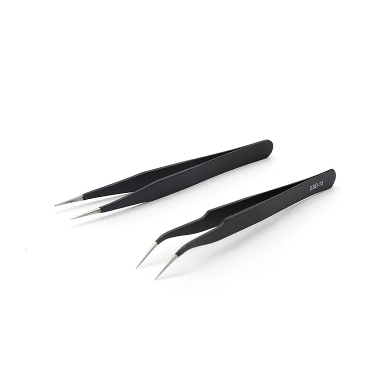 Металлический антистатический гибкий пинцет с прямым наконечником точная