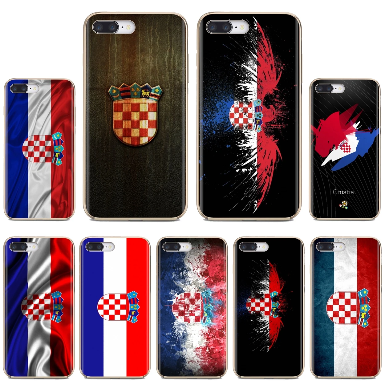 

For iPhone iPod Touch 11 12 Pro 4 4S 5 5S SE 5C 6 6S 7 8 X XR XS Plus Max 2020 National Flag Croatia Banner Art Soft Shell Cover