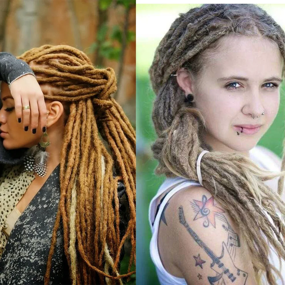 

Saisity Handmade Dreadlocks Hair Extensions Reggae Hair Hip-Hop Style Faux Locs Crochet Hair Crochet Braids 10Strands/Lot